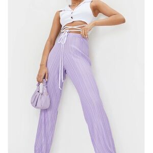 PrettyLittleThing Lilac Wide Leg Pants